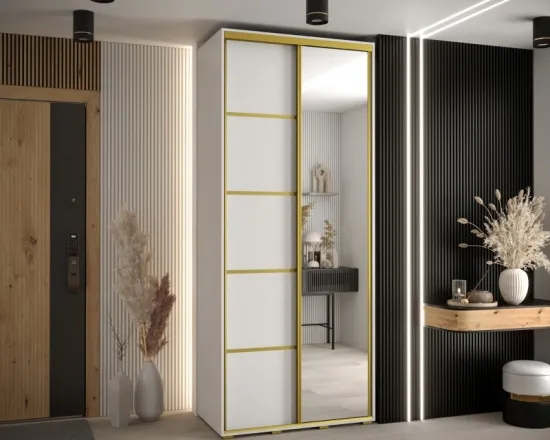 Skriňa s posuvnými dverami so zrkadlom Cannes 5 110 cm 45 cm hĺbky