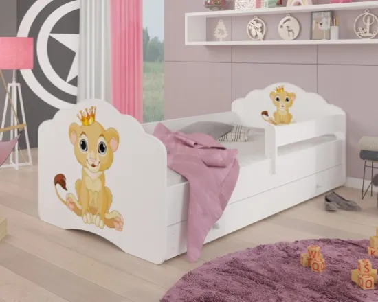 Posteľ s matracom, zábranou a zásuvkou Casimo Lion 140
