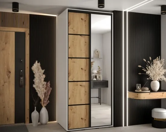 Skriňa s posuvnými dverami so zrkadlom Davos 5 120 cm 60 cm hĺbky