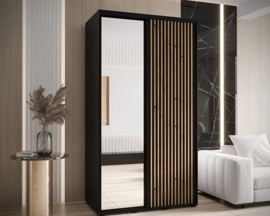 Skriňa s posuvnými dverami so zrkadlom Lanko 2 140 cm 60 cm hĺbky
