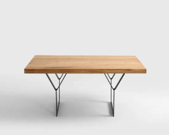 Konferenční stolek na kovových rámech Longo Solid Wood 100x60