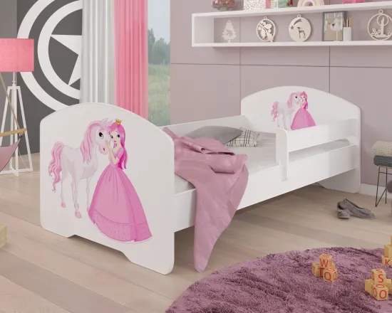 Posteľ s matracom a zábranou Pepe Princess And Horse 140 cm