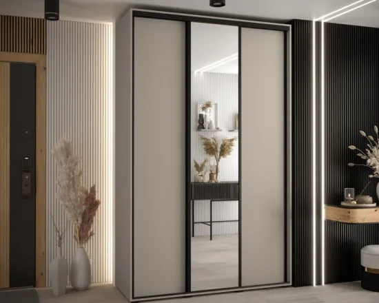 Šatní skriňa s posuvnými dverami so zrkadlom Dakota 3 160 cm 45 cm hĺbky