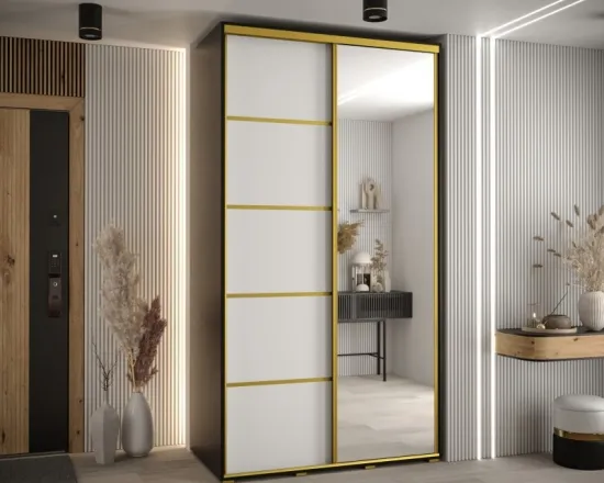 Skriňa s posuvnými dverami so zrkadlom Cannes 5 140 cm 60 cm hĺbky
