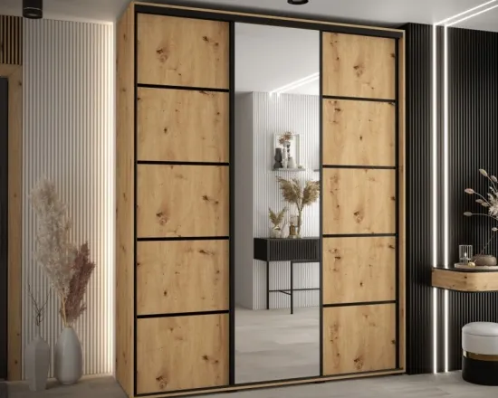 Skriňa s posuvnými dverami so zrkadlom Davos 5 200 cm 45 cm hĺbky