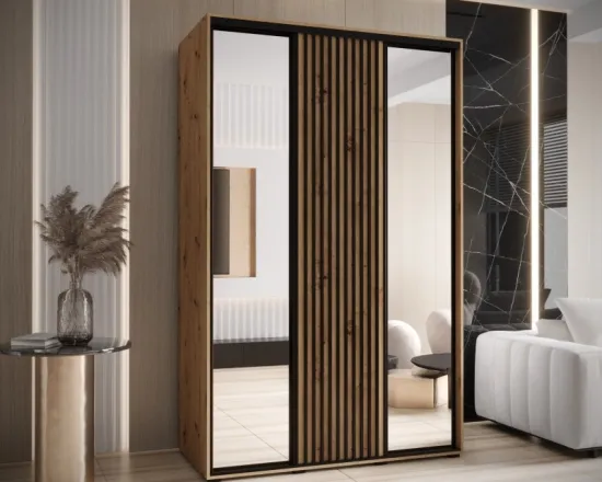 Skriňa s posuvnými dverami so zrkadlom Lanko 2 150 cm 60 cm hĺbky