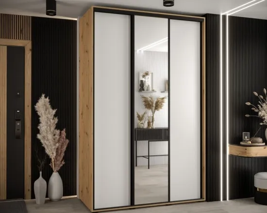 Skriňa s posuvnými dverami so zrkadlom vysoká Davos 3 150 hĺbka 60 cm