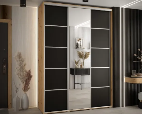 Skriňa s posuvnými dverami so zrkadlom Cannes 5 180 45 cm hĺbky