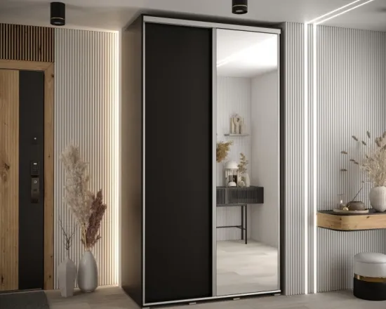 Posuvná skriňa so zrkadlom vysoká Davos 3 130 hĺbka 60 cm