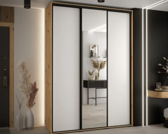 Skriňa s posuvnými dverami so zrkadlom vysoká Davos 3 180 hĺbka 45 cm