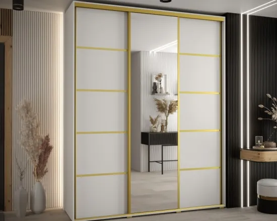 Skriňa s posuvnými dverami so zrkadlom Cannes 5 190 cm 45 cm hĺbky