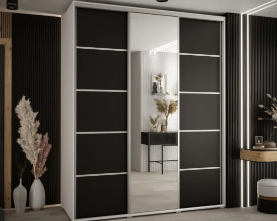 Skriňa s posuvnými dverami so zrkadlom Cannes 5 190 cm 60 cm hĺbky