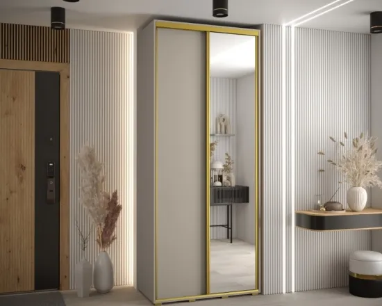 Skriňa s posuvnými dverami so zrkadlom Dakota 3 100 cm 60 cm hĺbky