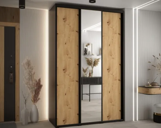 Skriňa s posuvnými dverami so zrkadlom vysoká Davos 3 160 hĺbka 45 cm