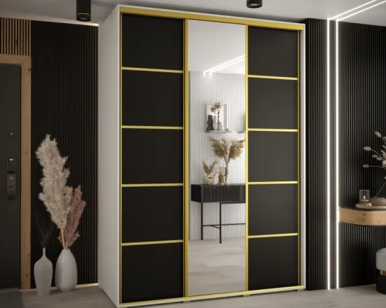 Skriňa s posuvnými dverami so zrkadlom Davos 5 180 cm 60 cm hĺbky