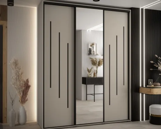 Skriňa s posuvnými dverami so zrkadlom Dakota 9 200 cm 60 cm hĺbky