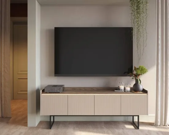 TV stolek čtyřdveřový Lago s osvětlením