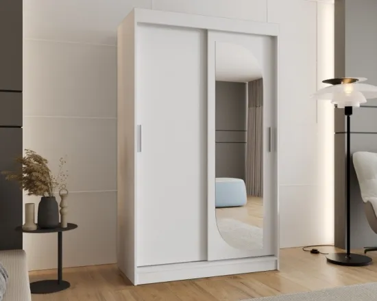 Šatní skříň s posuvnými dveřmi se zrcadlem Lucy 120 cm