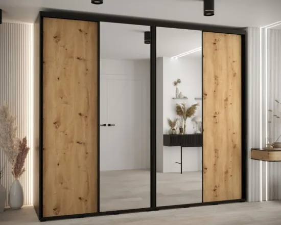 Skriňa s posuvnými dverami so zrkadlom vysoká Davos 3 280 hĺbka 60 cm