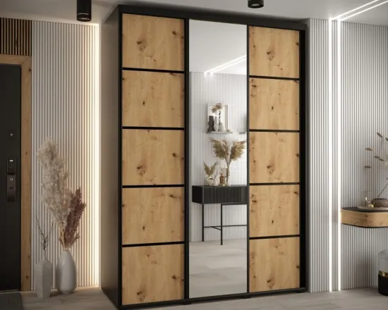 Skriňa s posuvnými dverami so zrkadlom Cannes 5 170 60 cm hĺbky