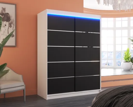 Skriňa s posuvnými dverami s LED osvetlením Luft 150