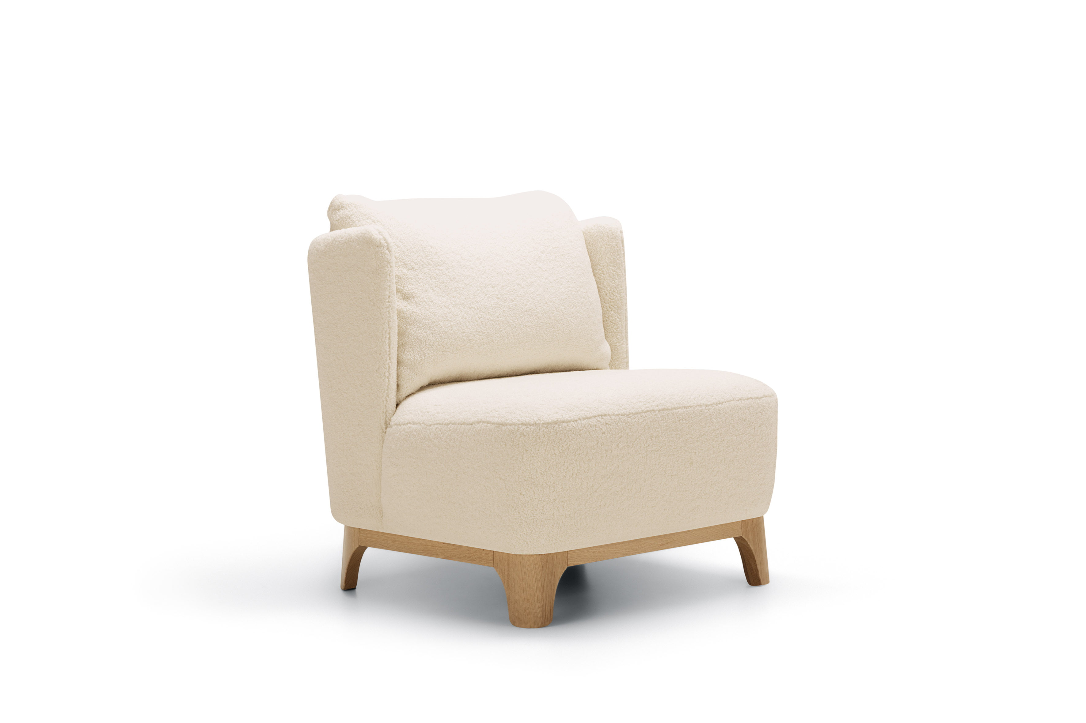 

Křeslo s dřevěnou základnou bez knoflíků Alma - SITS