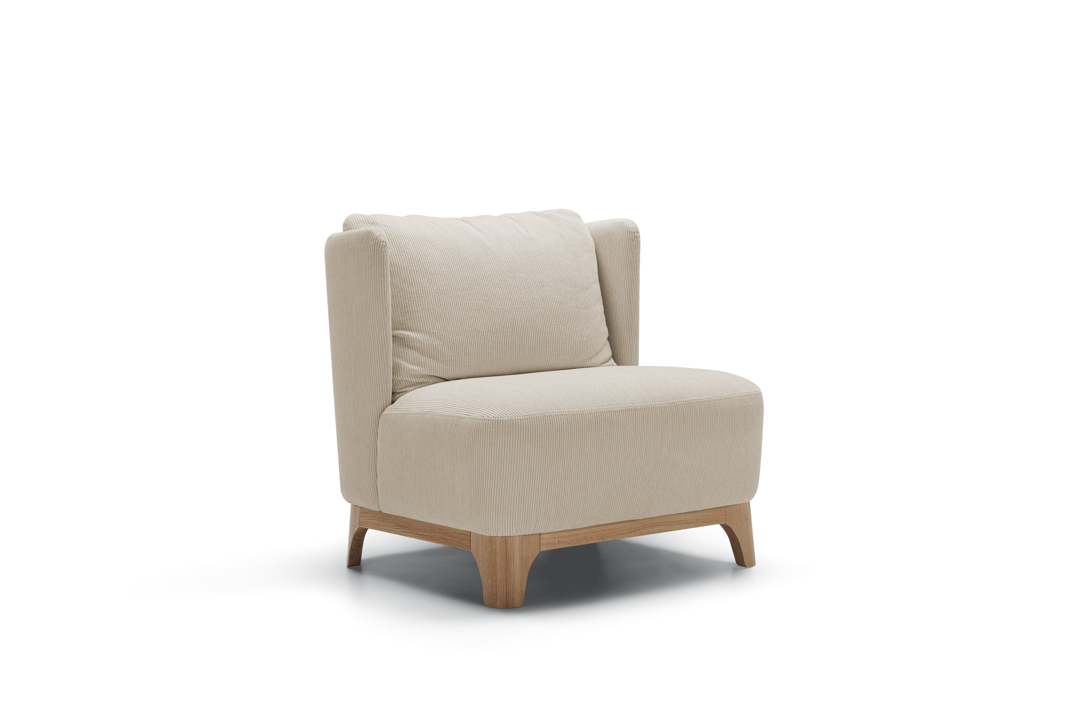 

Křeslo s dřevěnou základnou bez knoflíků Alma - SITS