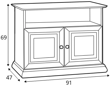 Dvoudveřový TV stolek s výklenkem do obývacího pokoje Rainer