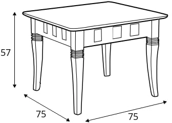 Stylový, čtvercový konferenční stolek do obývacího pokoje Rainer