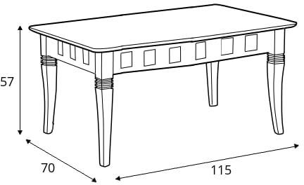 Stylový, obdélníkový konferenční stolek do obývacího pokoje Rainer