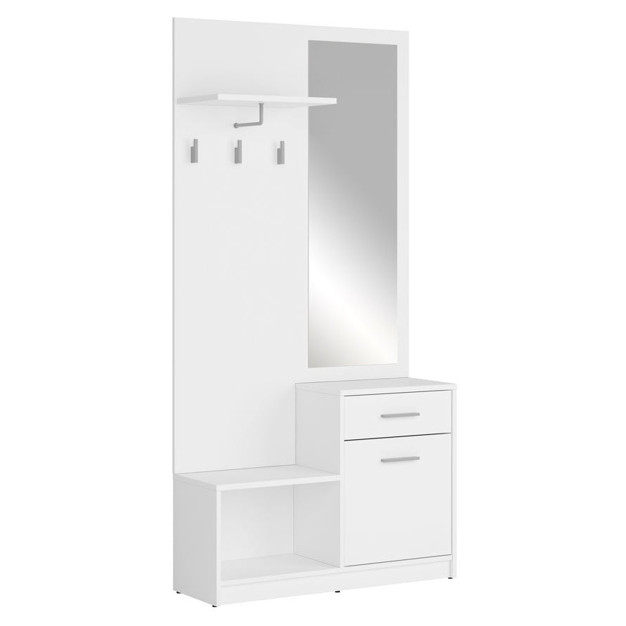 

Předsíňová stěna s botníkem Nepo Plus - Black Red White - BRW