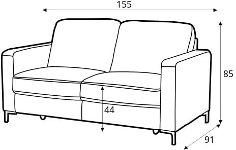 Sofa 2-osobowa Basic z pojemnikiem na pościel