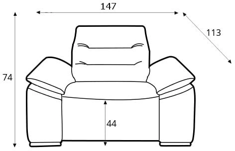 Fotel 1.5-osobowy Impressione z funkcją relaks manualny