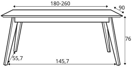 Stůl ST-1403 90x180/260
