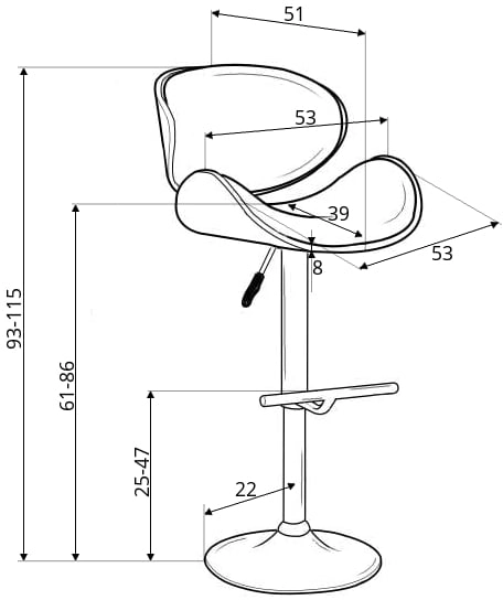 Židle barová H-44