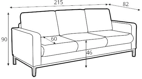 Sofa 3-osobowa z funkcją spania Scandic