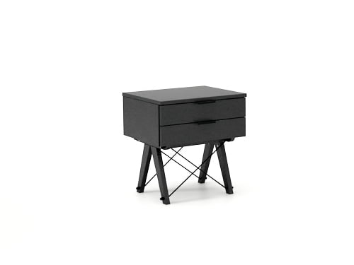 Noční stolek 50x40 Double Black / White - Minko