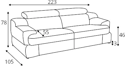 Sofa 3-osobowa z funkcją spania Belluno