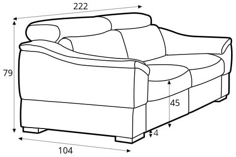 Sofa 3-osobowa z funkcją relaksu manualnego lewa Urbano