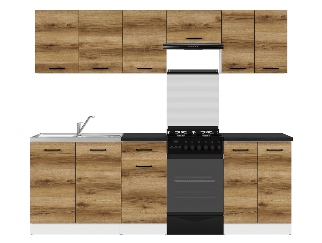 Kuchyňská linka 230 Junona - Black Red White - BRW
