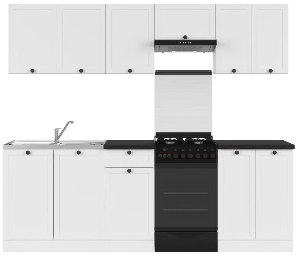 Kuchyňská linka 230 Junona - Black Red White - BRW