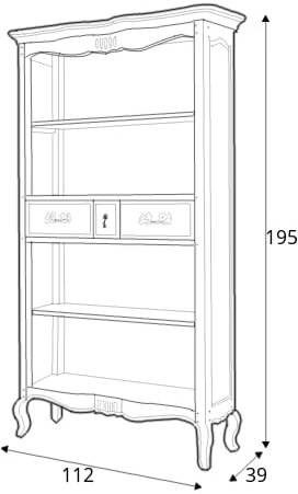 Elegantní prostorný regál s policemi a zásuvkami na vysokých nožkách do obývacího pokoje nebo ložnice Verona