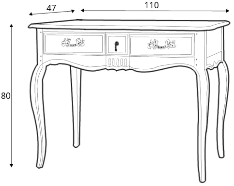 Elegantní konzolový stolek se zásuvkami na vysokých nohách do obývacího pokoje nebo ložnice Verona