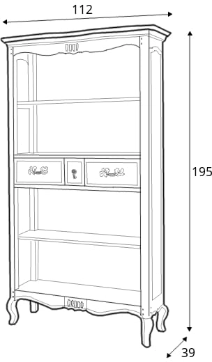 Elegantní prostorný regál s policemi a zásuvkami na nožkách do obývacího pokoje nebo ložnice Venezia