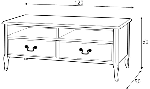 Elegantní TV stolek se zásuvkami a výklenky do obývacího pokoje Limena