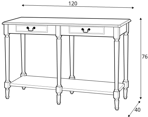 Elegantní konzolový stolek se zásuvkou a policí na vysokých nohách do obývacího pokoje Limena
