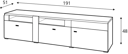 Duża szafka RTV z szufladami i drzwiami do salonu Arras