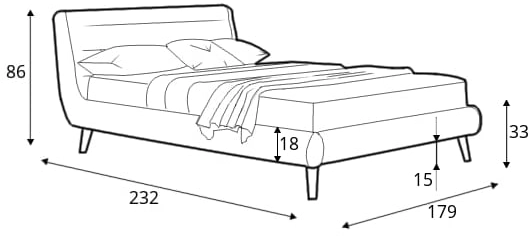 Čalouněná postel Elanda 160 světle šedá