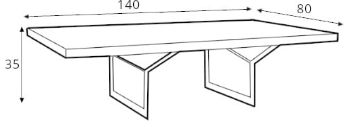 Stůl na kovových rámech do jídelny 140 Longo Solid Wood