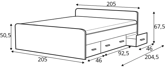 Łóżko lewe 80262 (200x200)